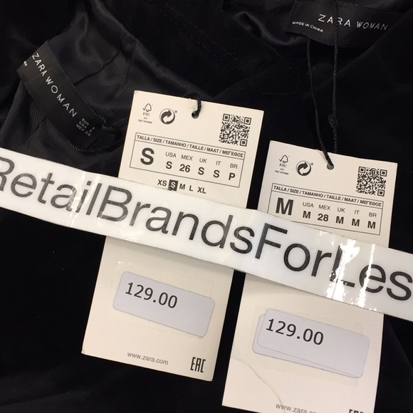 ZARA WOMAN Black Velvet Effect Satin Accent Double Breasted Tuxedo Blazer - Picture 3 of 10